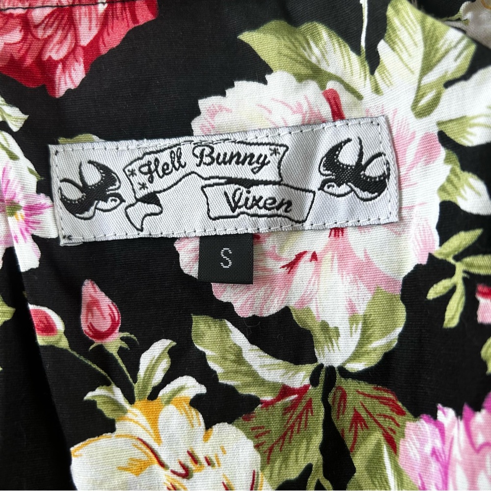 Hell Bunny Vixen Retro Floral Dress Fit & Flare Rockabilly ‘50s-Style - Picture 7 of 11